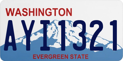 WA license plate AYI1321