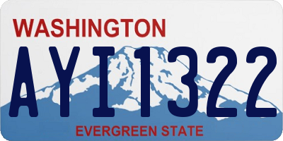 WA license plate AYI1322