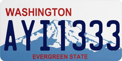 WA license plate AYI1333