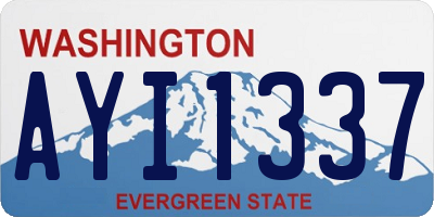 WA license plate AYI1337