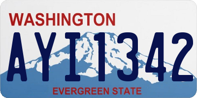 WA license plate AYI1342