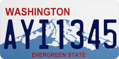 WA license plate AYI1345