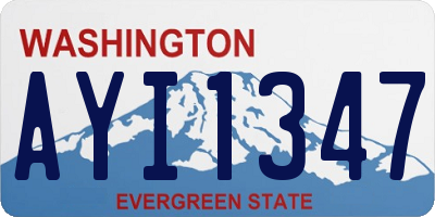WA license plate AYI1347