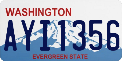WA license plate AYI1356