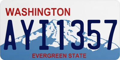 WA license plate AYI1357