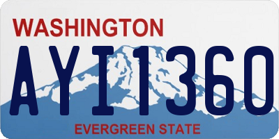 WA license plate AYI1360