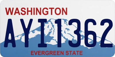 WA license plate AYI1362