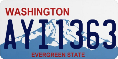 WA license plate AYI1363