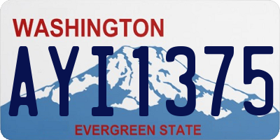 WA license plate AYI1375