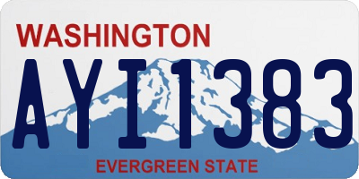 WA license plate AYI1383