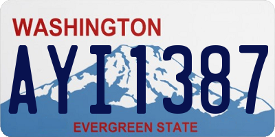 WA license plate AYI1387