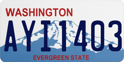 WA license plate AYI1403