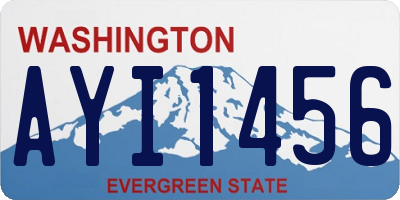 WA license plate AYI1456