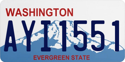 WA license plate AYI1551