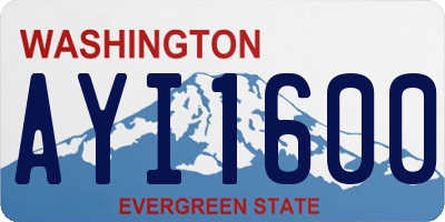 WA license plate AYI1600
