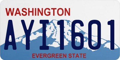 WA license plate AYI1601