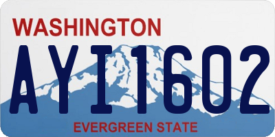 WA license plate AYI1602