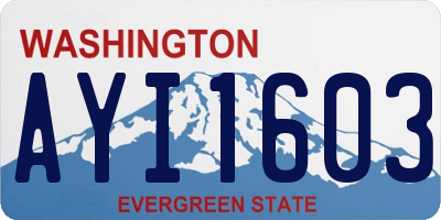 WA license plate AYI1603