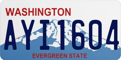 WA license plate AYI1604