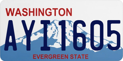 WA license plate AYI1605