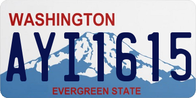 WA license plate AYI1615