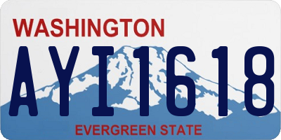 WA license plate AYI1618