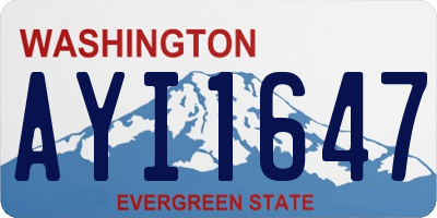 WA license plate AYI1647