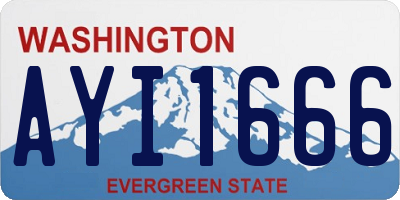 WA license plate AYI1666