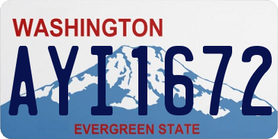 WA license plate AYI1672