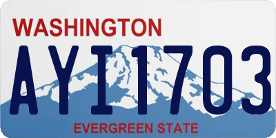 WA license plate AYI1703