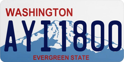 WA license plate AYI1800