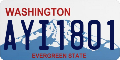 WA license plate AYI1801