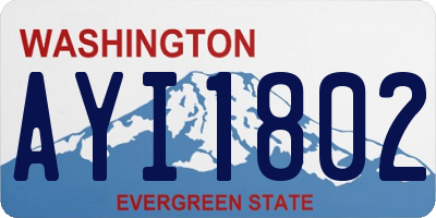 WA license plate AYI1802