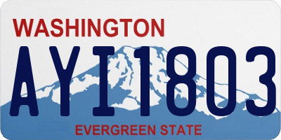 WA license plate AYI1803
