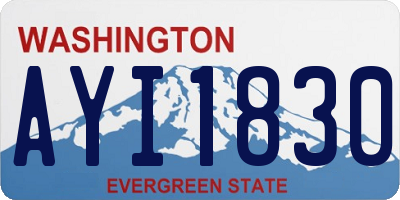 WA license plate AYI1830