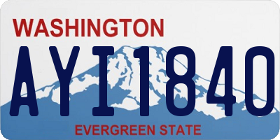 WA license plate AYI1840