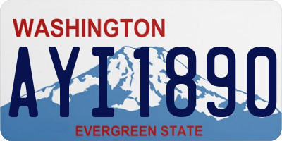 WA license plate AYI1890