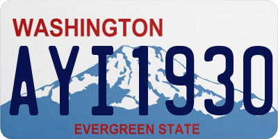 WA license plate AYI1930