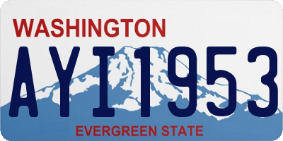 WA license plate AYI1953