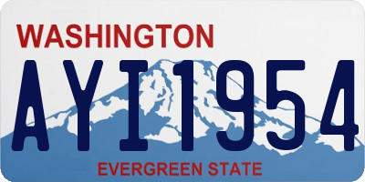 WA license plate AYI1954