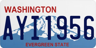 WA license plate AYI1956