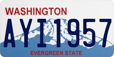 WA license plate AYI1957