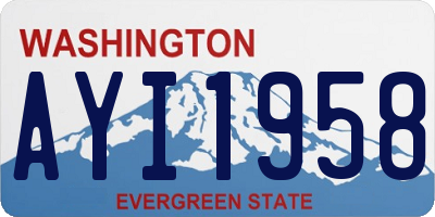 WA license plate AYI1958