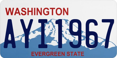 WA license plate AYI1967