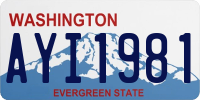 WA license plate AYI1981