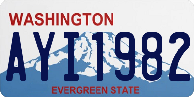 WA license plate AYI1982