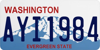 WA license plate AYI1984