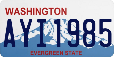 WA license plate AYI1985