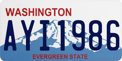 WA license plate AYI1986