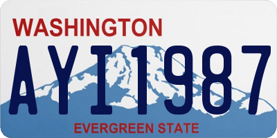 WA license plate AYI1987